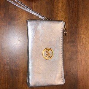 Michael Kors Silver Wristlet
